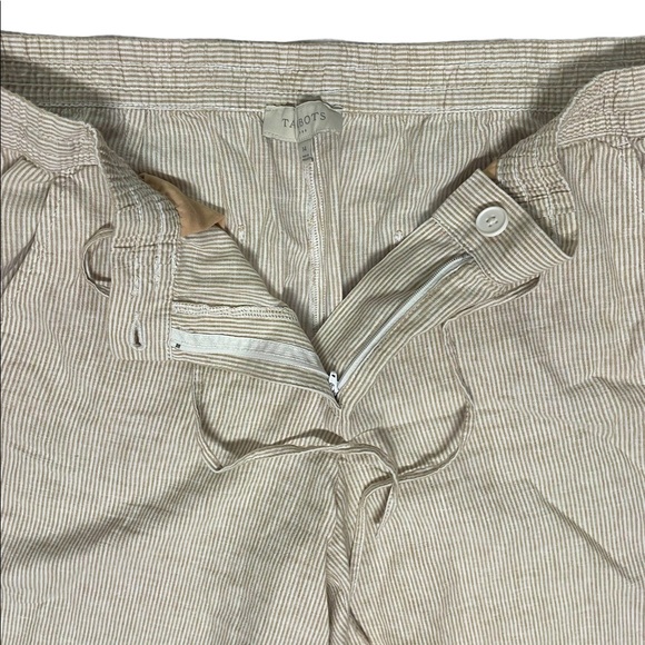 Talbots striped linen drawstring pants size 14 - Picture 5 of 7